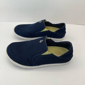Boys Navy OluKai Nohea mesh Blue Slip-On  Shoes. Size 3